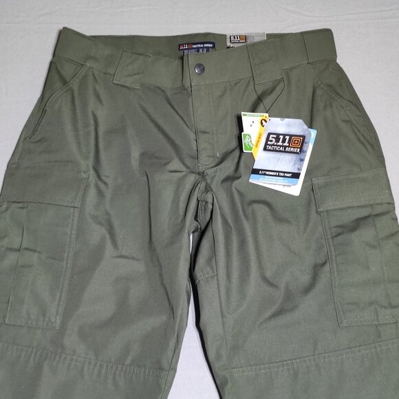 5.11 Tactical Series TDU pants women's size 14 Long green Cargo Ripstop Flex-Tac - Picture 2 of 16
